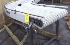 Объект: Сетчатый поворотный конвейер с полиуретановой сеткой для транспортировки пластиковых бутылок с маслом