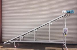 Ленточный наклонный передвижной конвейер для поднятия на высоту 2000 мм текстиля в рулонах - фото 3